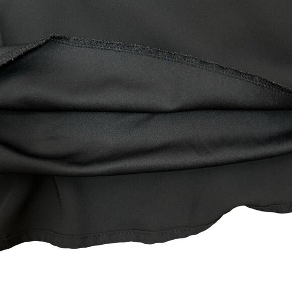 Lush Emma Surplice Skater Dress Womens Size M Black Chiffon Lined Skirt Chic - Picture 6 of 11